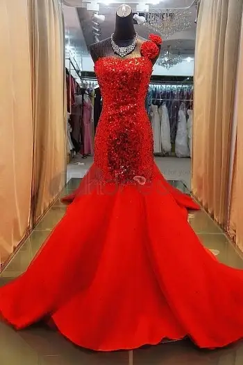 Elegant-Evening-Dresses-2012-new-red-shoulder-fishtail-el...