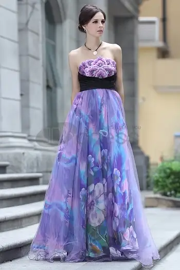 Dresses-in-Stock-Strapless-Silk-embroidery-beaded-purple-...