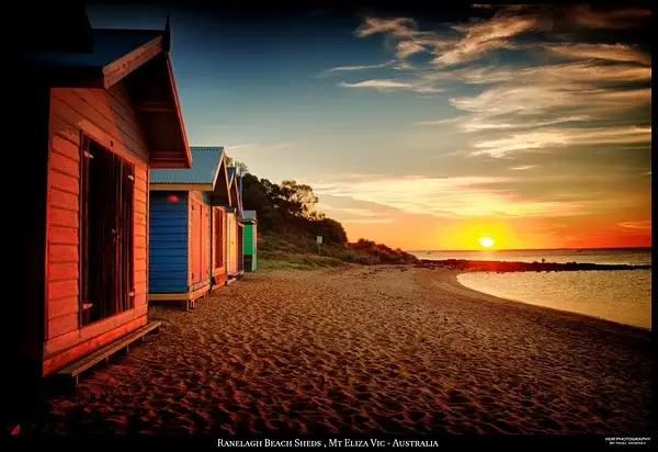 Ranelagh Beach Sheds Mt Eliza Vic by WollongongImages