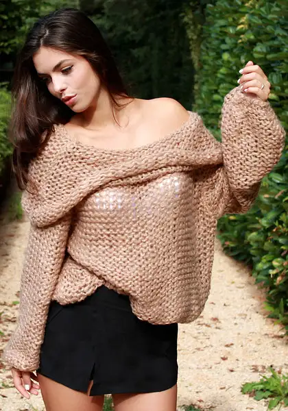 Cowl Neck Sweater - Camel by LookBookStore