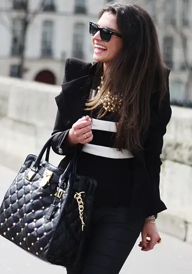 Double Lapel Fit-and-flare Blazer - Black2 by...
