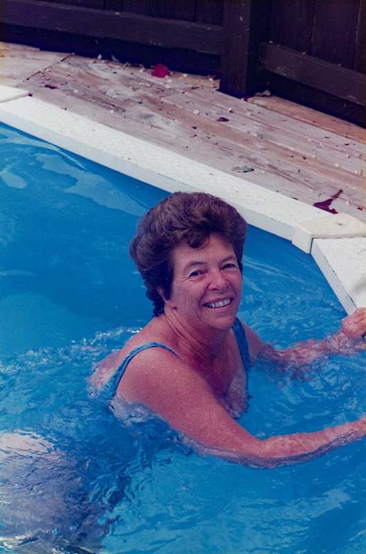 Noeline in the pool at Deauxberry Ave Northcote Ak.
