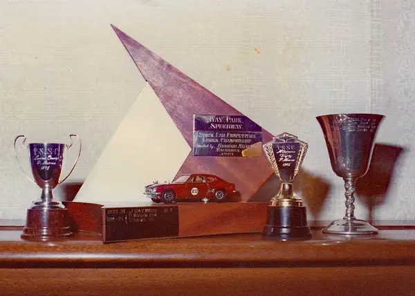 Cups I won at Stock Car racing 1975 by Photogenics