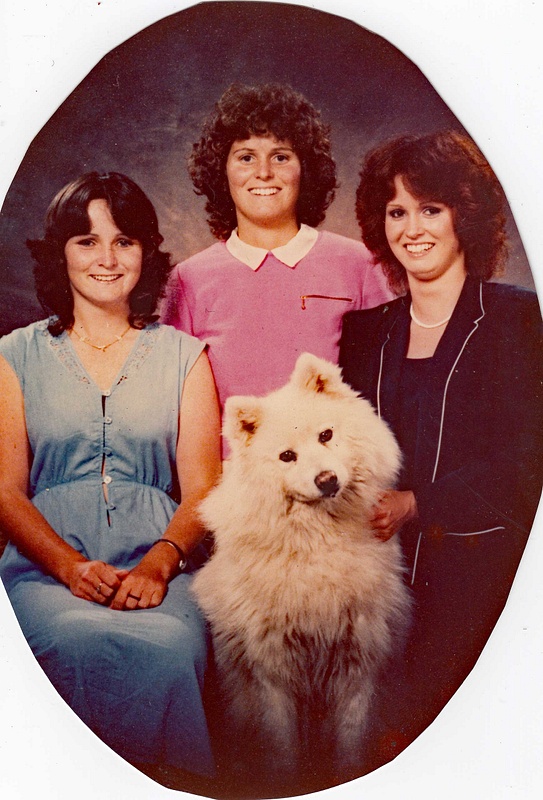 Wendy, Karen and Suzanne with Puff, 1980