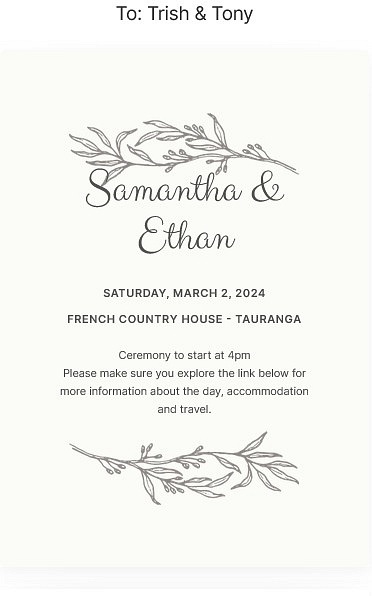 Ethan & Sams Wedding Invite