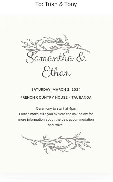 Ethan & Sams Wedding Invite by Photogenics