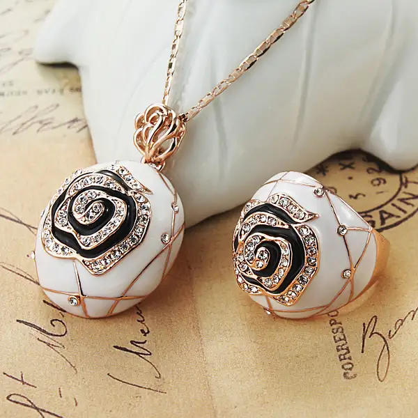 Rose-Gold-Clavicle-Necklace-Short-Women-Gift-Set-Cheap-Ex...