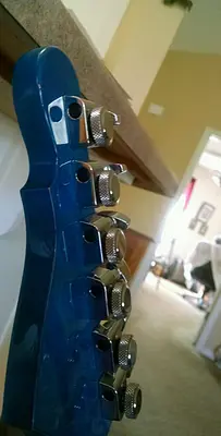 Blue stained G&L neck