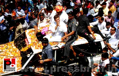 Rahul Gandhi’s roadshow at Alwar in Rajasthan