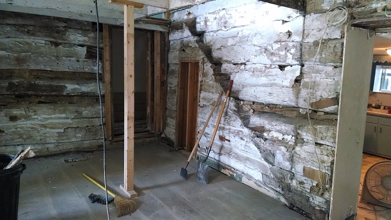 Old Stairs Removed. This house was built  around 1850 and there were no square or plumb surfaces any