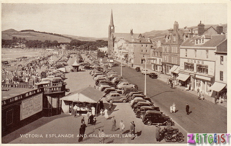 Victoria Esplanade and Gallowgate, Largs, vintage Scotland postcard
