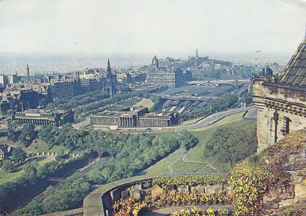 Edinburgh from the Castle, franked  - vintage Scotland...