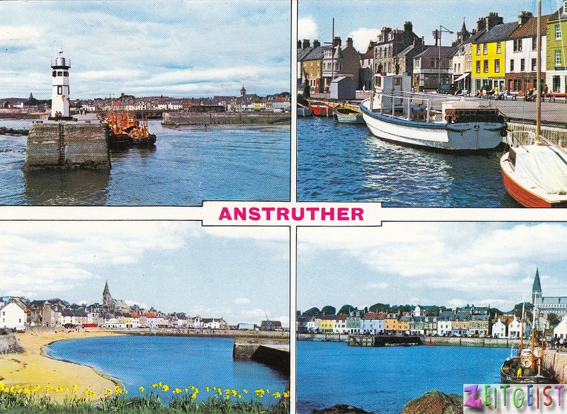 Anstruther harbour - multiview - vintage Scotland postcard