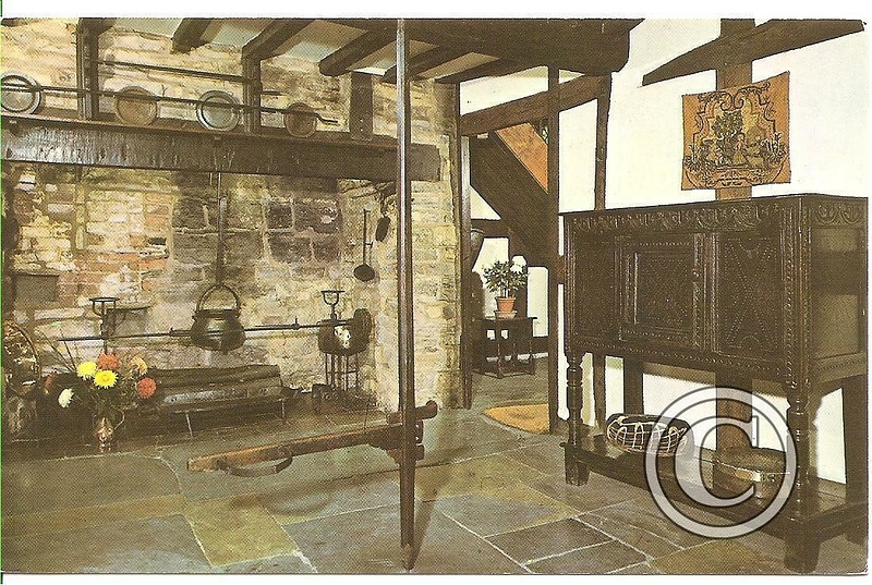 Shakespeare's Birthplace interior - Stratford-upon-Avon, postcard