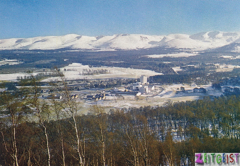 Aviemore Centre in winter - vintage Scotland postcard