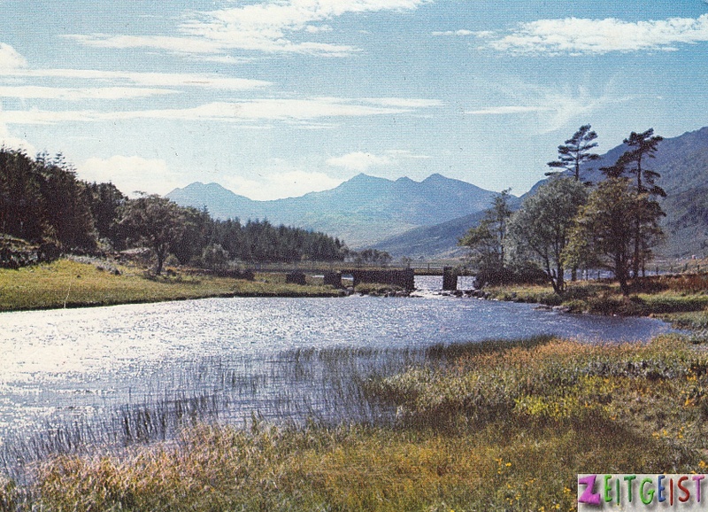 Snowdon from Capel Curig, Caernarvonshire - vintage Wales postcard