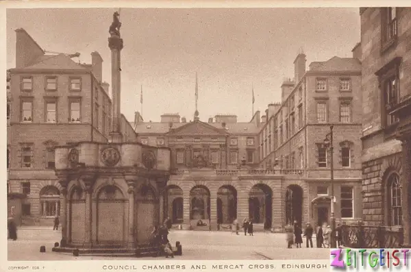 Council Chambers and Mercat Cross High Street Edinburgh...