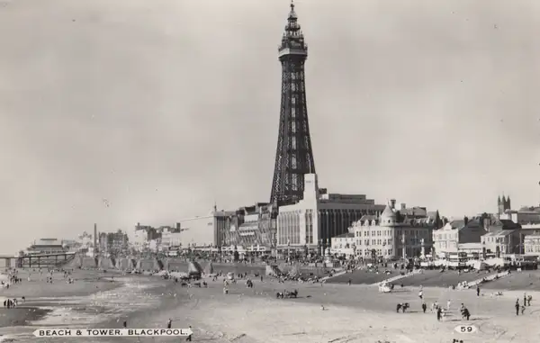Beach and Tower, Blackpool by Stuart Alexander Hamilton