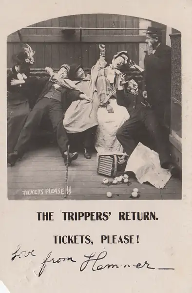 The Trippers Return, Tickets, Please! comic antique...