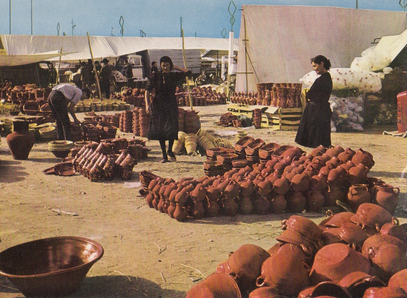 Typical market in Albufeira - vintage Portugal