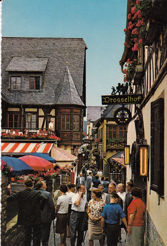 Rudesheim am Rhein, Drosselgasse - vintage Germany