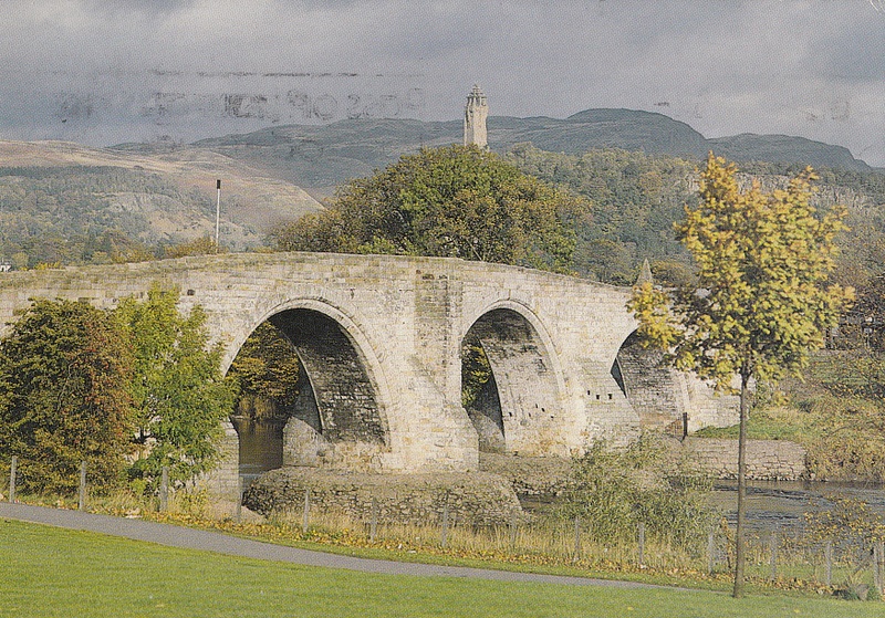 Old bridge at Stirling with Wallace Monument