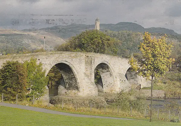 Old bridge at Stirling with Wallace Monument by Stuart...
