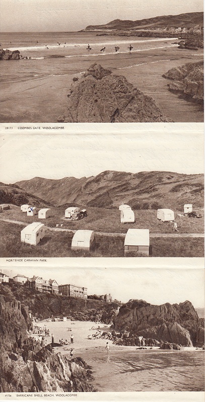 Twitchen & Mortehoe Caravan Park, Devon - vintage sepia gravure lettercard