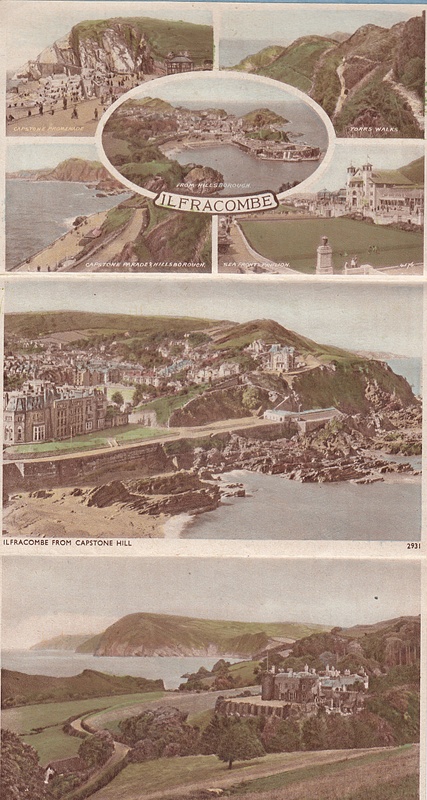 Ilfracombe, Devon - six (6) view vintage lettercard