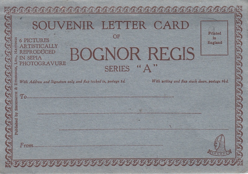 Bognor Regis, Sussex - six (6) view vintage lettercard