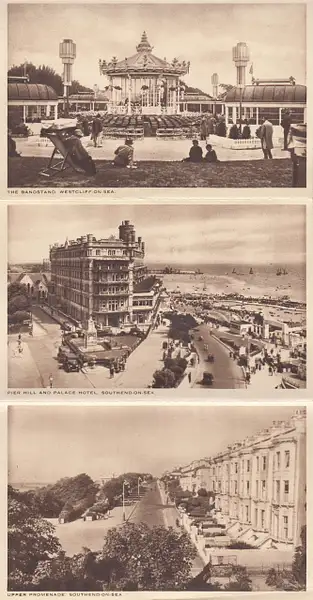 Southend-on-Sea, Essex 6 (six) view vintage photogravure...