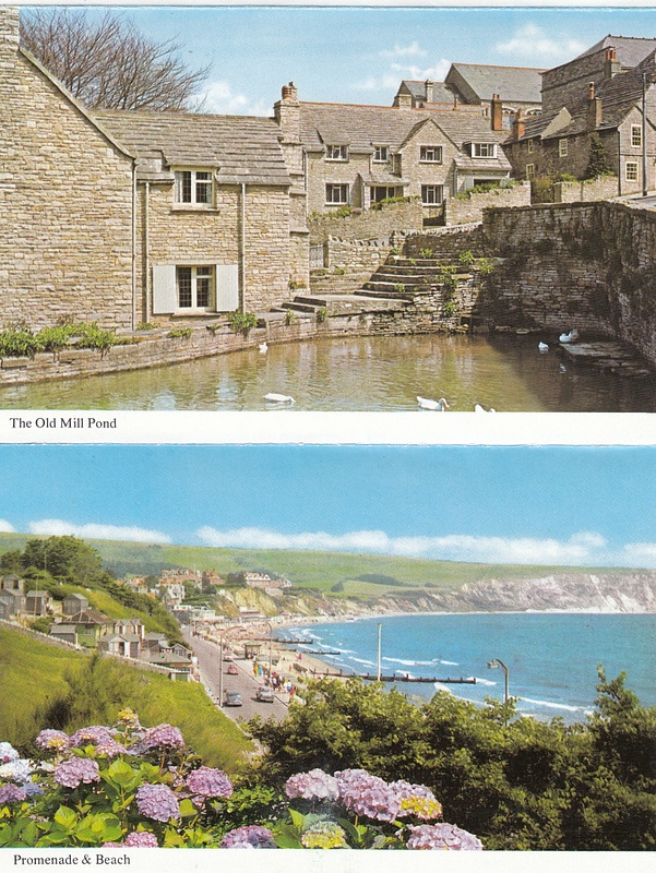 Swanage, Dorset 5 (five) view & map vintage colour lettercard