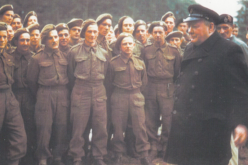 Winston Churchill with the troops WW2