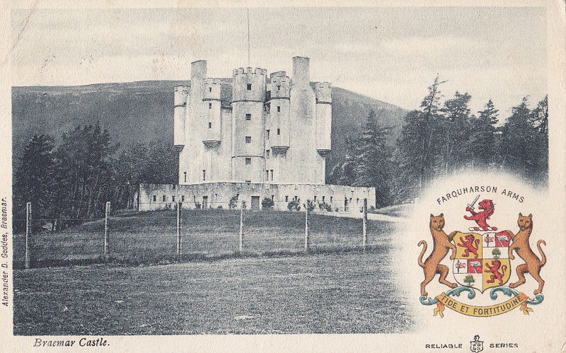 Braemar Castle w/ Farquharson coat of arms