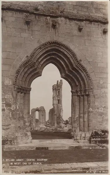 Byland Abbey, centre doorway, West, Yorkshire by Stuart...