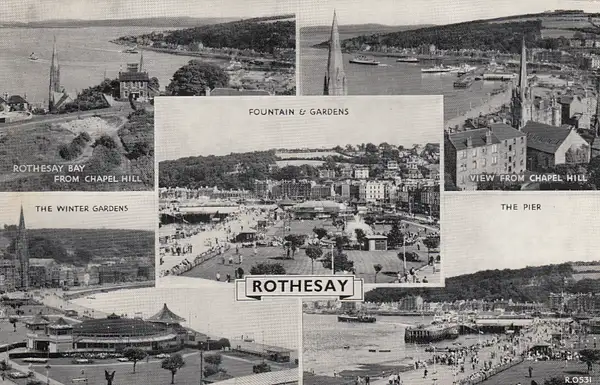 Rothesay multiview with Winter Gardens, fountain etc ,...