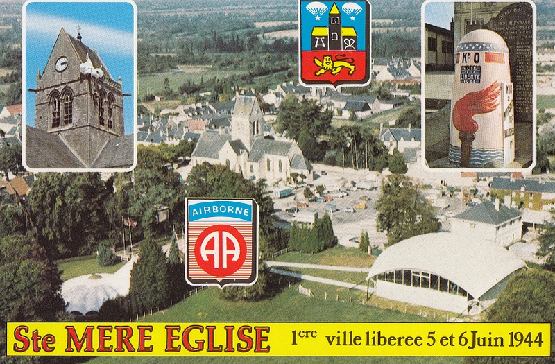 Ste Mere Eglise, Normandy postcards- first town liberated in France WWII