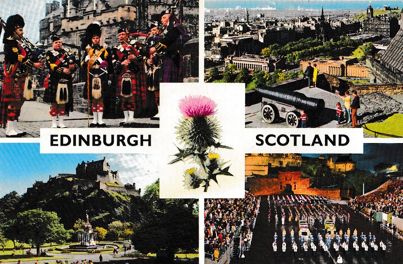 Edinburgh multiview vintage Scotland postcard