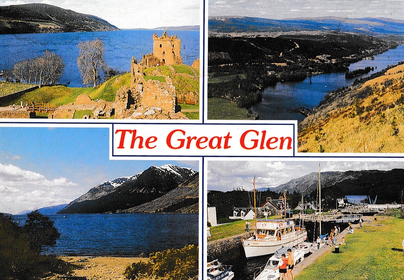 The Great Glen, Inverness-shire multiview - vintage Scotland postcard