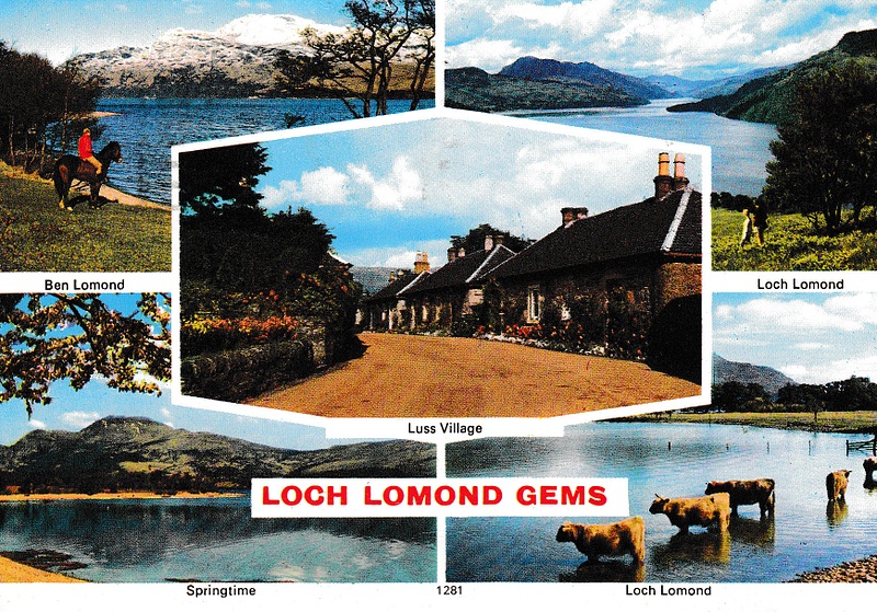 Loch Lomond Gems multiview - vintage Scotland postcard