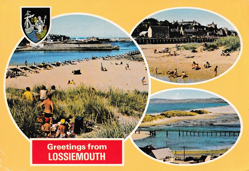 Lossiemouth, Aberdeenshire multiview - vintage Scotland postcard