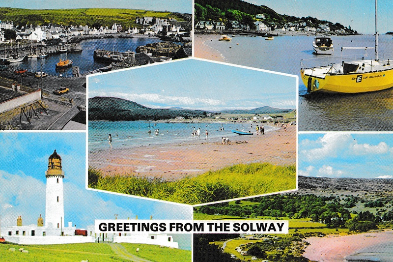 Solway Firth, Dumfries & Galloway multiview - vintage Scotland postcard
