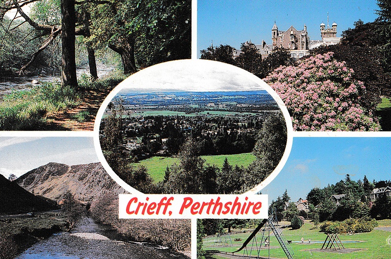 Crieff, Perthshire multiview - vintage Scotland postcard