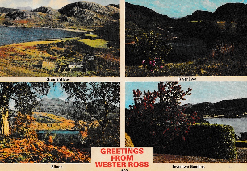 Wester Ross (Gruinard Bay, Inverewe+) multiview - vintage Scotland postcard