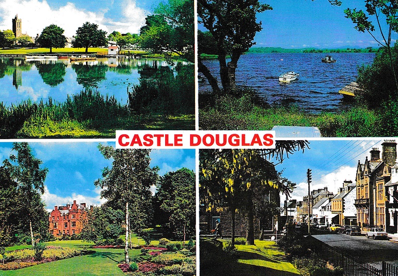 Castle Douglas, Dumfriesshire multiview - vintage Scotland postcard