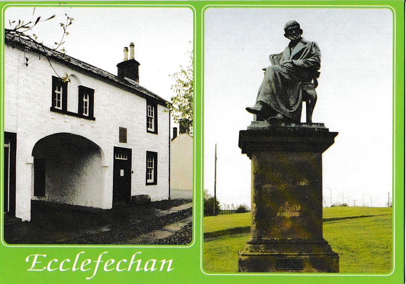 Ecclefechan, Dumfries-shire multiview - vintage Scotland postcard