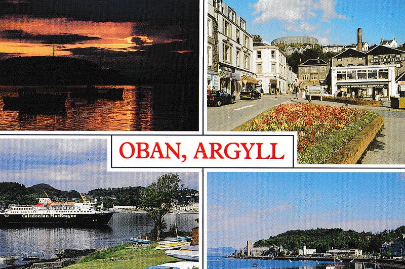 Oban, Argyllshire multiview - vintage Scotland postcard