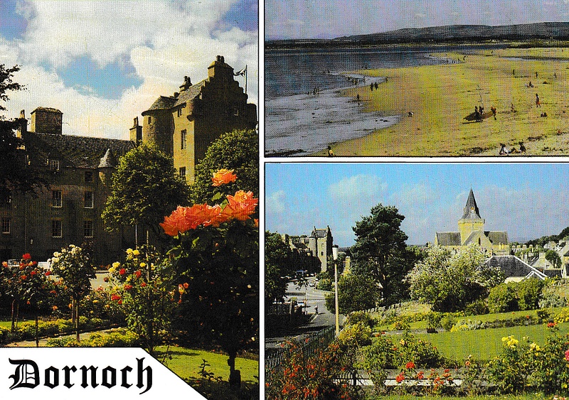 Dornoch, Sutherland multiview - vintage Scotland postcard