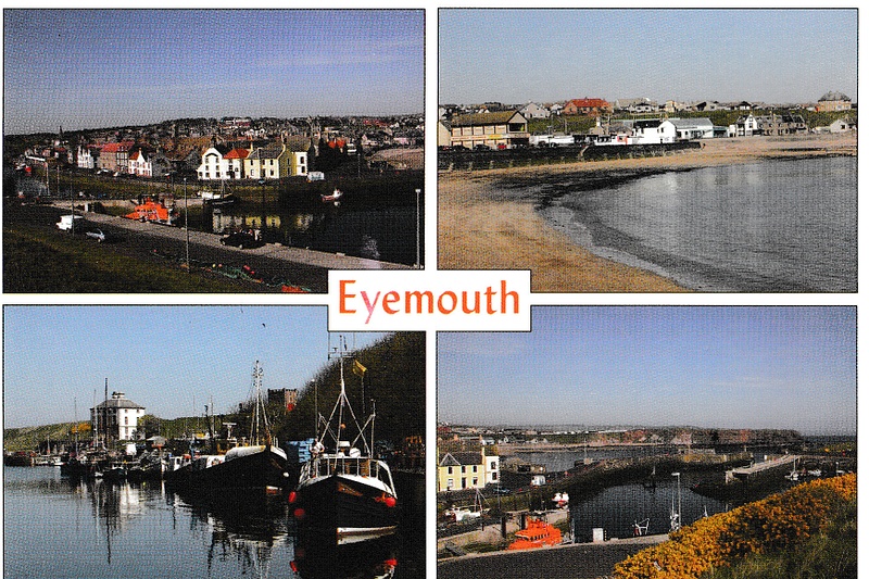 Eyemouth, Berwickshire multiview - vintage Scotland postcard