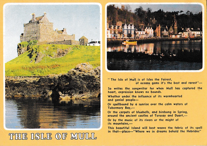 Isle of Mull Argyllshire multiview - vintage Scotland postcard